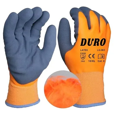 Winter Work Gloves Thermo Lined Double Coated Waterproof Safety Gloves 1 Pairs • $9.90