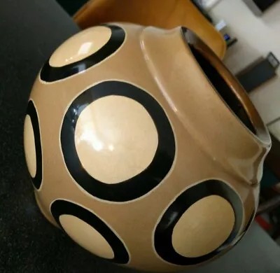 TOYO GEOMETRIC VASE JILL ROSENWALD For MID CENTURY MODERN Decor YELLOW CIRCLES • $55