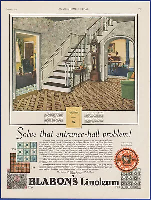 Vintage 1925 BLABON Linoleum Flooring Home Décor Ephemera 20's Print Ad • $11.21