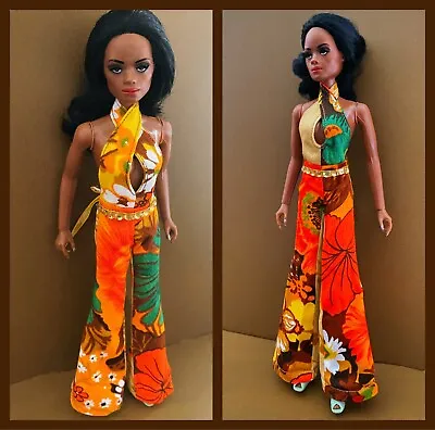 Tailored Autumn Hippie Pantsuit For 12  1/6 Doll Fits Mego Cher Diana Ross • $20