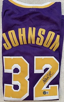 Magic Johnson Autographed Jersey BAS COA 🏀 Signed Purple Lakers Jersey Beckett • $265