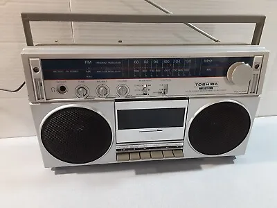 Vintage Toshiba RT-80S Boombox Cassette Tape Recorder Player AM/FM Radio READ • $70