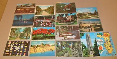 16 Vintage Postcards FLORIDA FL: Lakeland St. Petersburg Marineland Others • $9