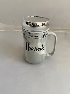 Harrods Travel Mug Lid Grey Marble Coffee Tea Hot Cold Drink Ideal Gift • £9.99