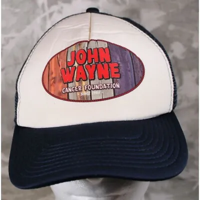 John Wayne Cancer Foundation Foam Trucker Mesh Hat Blue Snap Back • $7.92