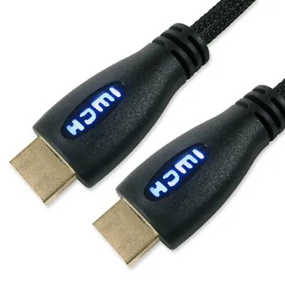 4K LED HDMI CABLE WITH ETHERNET Game Console Xbox Nintendo Switch PC Gaming Wire • £9.54