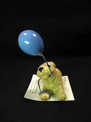 1986 Hagen Renaker Miniature Shar Pei Dog With Blue Balloon Figurine • $10.95