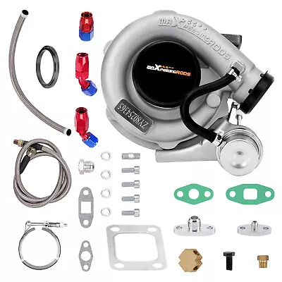 T3 Turbo .63 .50 A/R Oil Cooled V Band Universal Turbo + Oil Line Kit 420HP • $279.03