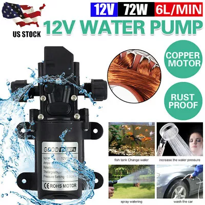 $17.99 • Buy 12Volt 130PSI High Pressure Diaphragm Water Pump Self Priming W/Hose For RV Boat