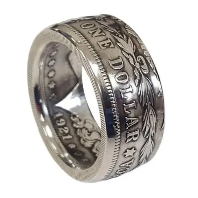 Silver Dollar Coin Ring Size 8-16 Handmade Crafted Rare Silver Morgan Men Rings • $7.69