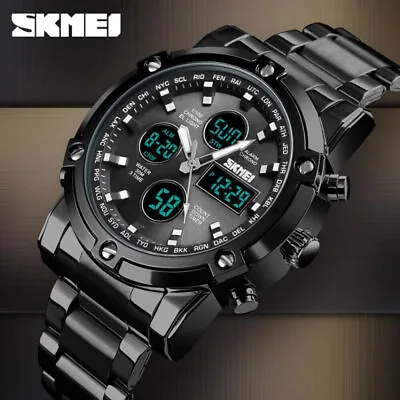 $8.99 • Buy SKMEI Multifunctional Military Waterproof Sport Mens LED Quartz EL Light Watches