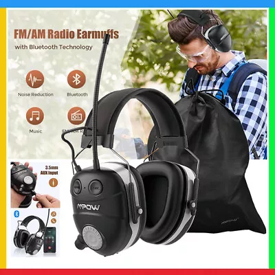 Bluetooth Ear Defenders Ear Muffs Headphones W/ Bag FM Radio Hand-free Calls • £42.99