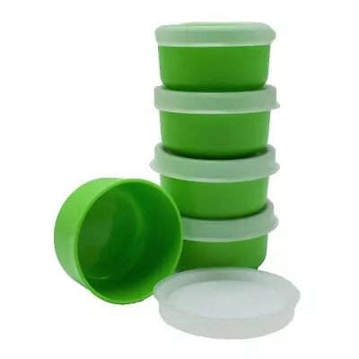 Tupperware Smidgets Green W/Sheer Seals Mini 1 Oz Containers Set Of 5 Brand NEW! • $8.25