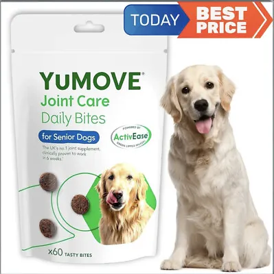 YuMOVE Daily Bites For Senior Dogs Joint Supplement Older Dogs 60 Chews BB 01/26 • £15.99