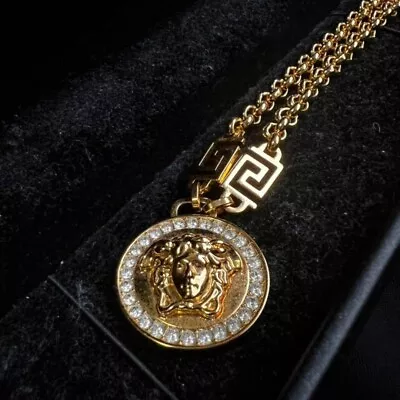 VERSACE Icon Medusa Necklace Colo Gold Men's Authentic • $529.99