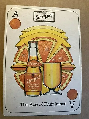 £1.95 • Buy Schweppes Play Your Cards Right Orange Juice Ace Of Fruit Juices Beer Bar Mat