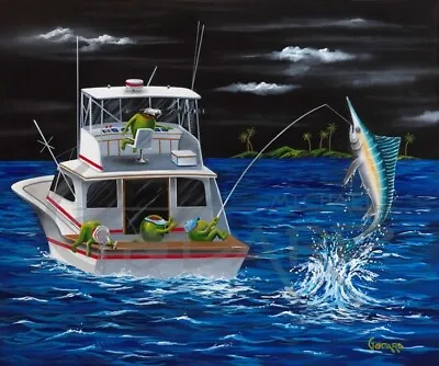 Michael Godard  Mike's Marlin  (G) - Limited Edition Giclée On Canvas • $595