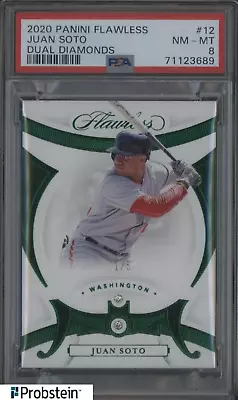 2020 Panini Flawless Dual Diamond Gem #12 Juan Soto Nationals 1/5 PSA 8 NM-MT • $0.99