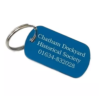 Rectangle Metal Hotel Key Fob Tag Ring - Personalised Room Number And Address • £2.50