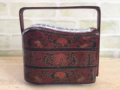 Original Vintage Japanese Lacquerware Stacker Container Bento : Display Box   • $69