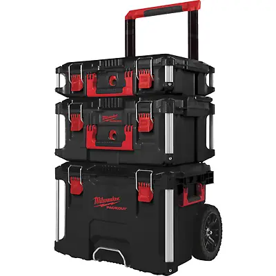 Milwaukee PACKOUT System Storage 3pcs Set Tool Boxes Heavy Duty Case Organizer • $498.01