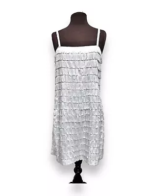 1920s Style White Flapper Dress Charleston Girl Size 8-10 - Ex Hire Fancy Dress • £15
