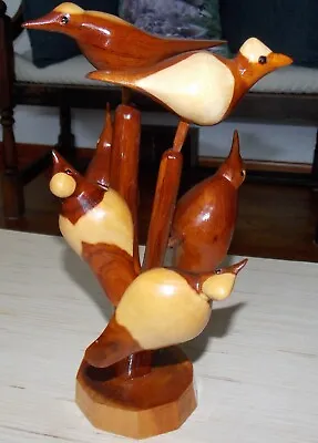 Mid Century Modern 50s Folk Art Handmade Tree Sculpture Birds • $34