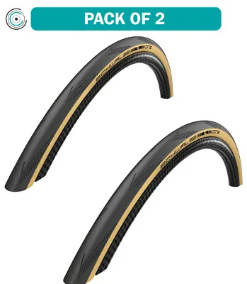 2 Pack Schwalbe One Tire 700 X 25 Tubeless Black/Tan Performance Line • $114.13