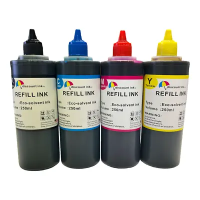 Eco Solvent Water Based Ink 4-250ml Bottles For EPSON EcoTank ET-15000 • $44.99