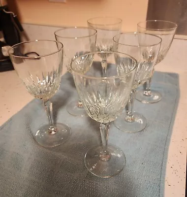 6 PC Wine Glass Set With A Starburst Ribbed Pattern.  • $20