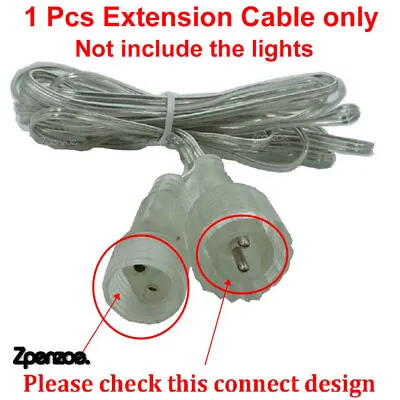 1PCS Meteor Shower Rain Icicle Lights Extension Cable (Not Include The Lights) • £3.99