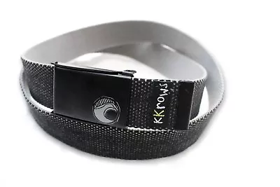 Adjustable Belt By Kkrows. Black Enamel Steel Clamp Buckle. Reversible. Charcoal • $18