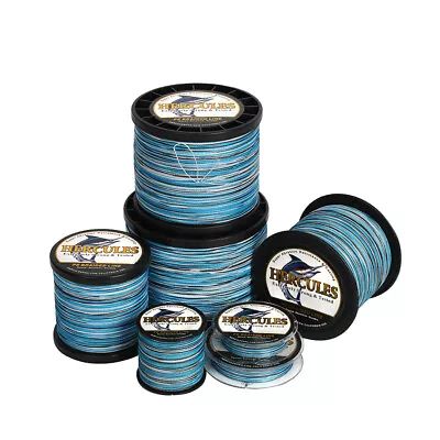 HERCULES Strong 6-300 Lb Test Braid Fishing Line Blue Camo 4 8 Strands Big Game • $16.99