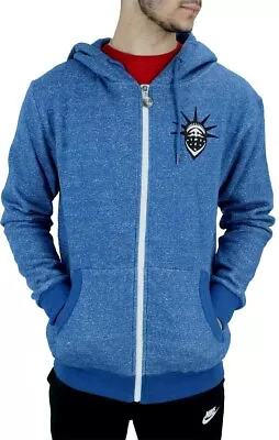 YLD Men's Designer Snowflake Blue Zip Up Hoodie New Hip Hop Era Is Time Money • $104.95