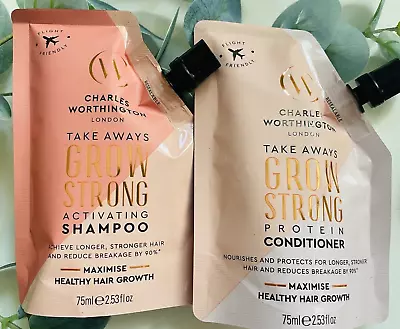 CHARLES WORTHINGTON 🦋 Take Aways Grow Strong Shampoo & Condition Pouch 2 X 75ml • £12.99