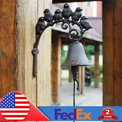 Vintage Door Bell Chime Garden Door Hanging Vintage Bird Bell Cast Iron • $24.70