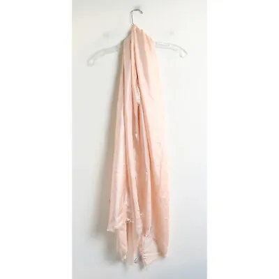 Nordstrom Long Rectangular Scarf Lightweight Warm Pastel Pink Soft Sheen • $24