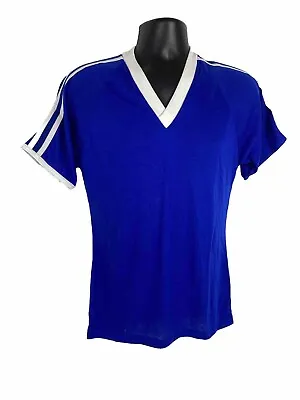Vintage Medium Dodger T-shirt Blue White Jersey Striped 70s Deadstock V-Neck USA • $19.76