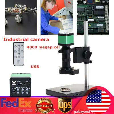 48MP HDMI 1080P USB Industry Microscope Video Camera Set C-mount Lens Stand Lamp • $164