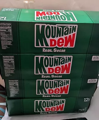 48 Cans Mountain Dew Real Sugar - 12 Packs - Set Of 4 - Throwback Mtn Dew • $110