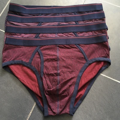 £15 • Buy Ex M&S 4pk Blue Burgundy Mix Cool & Fresh Briefs With Stretch Size L
