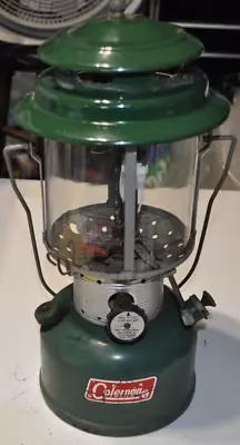 Vintage Coleman 220F Lantern Green With Original Globe 10/70 • $34.99