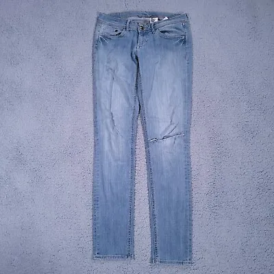 HM Jeans Womens 28 Super Skinny Distressed Low Waist Zip Closure Inseam 30 • $4.54