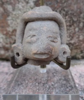 Ancient MAYA Terracotta HEAD Effigy HONDURAS Fragment  Ulúa Valley ZOOMORPHIC • $85