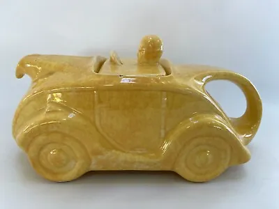 Sadler Mottled Yellow Racing Car Teapot Vintage • £49