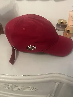 Lacoste Unisex For Kids Size 6-9 Y 100% Cotton Baseball  Cap Hat In Red • £9.99