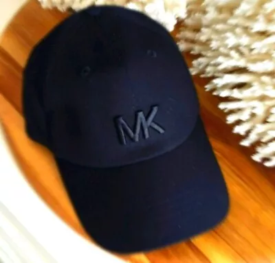 Michael Kors BLACK MK Logo Strap Back Baseball Cap Hat (NWT) Mothers Day Gift • $28