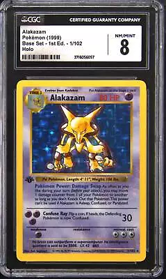 1999 Pokemon Base Set 1 Alakazam 1st Edition Holo Rare Pokemon TCG Card CGC 8 • $700