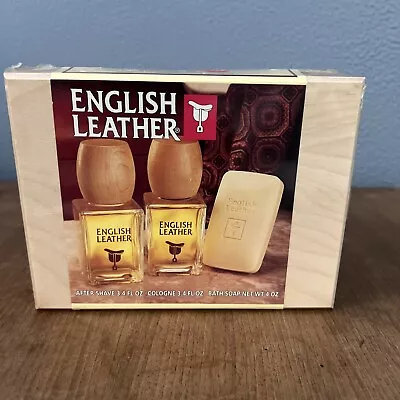 Vintage English Leather Cologne Splash /After Shave Gift Set 3.4 Oz/ 1.7oz Soap • $26.99