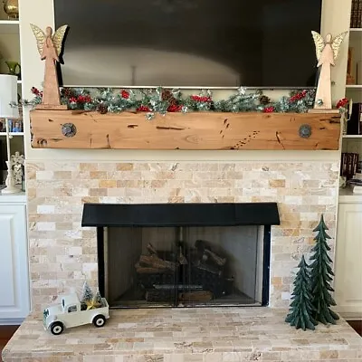 Fireplace Mantel Floating Shelf Knotty Alder Antique Bolts Distressed & Glazed • $435